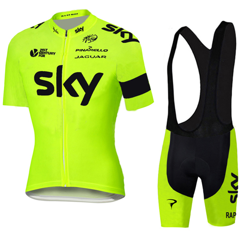 2016 Maillot sky Tirantes Mangas Cortas Amarillo